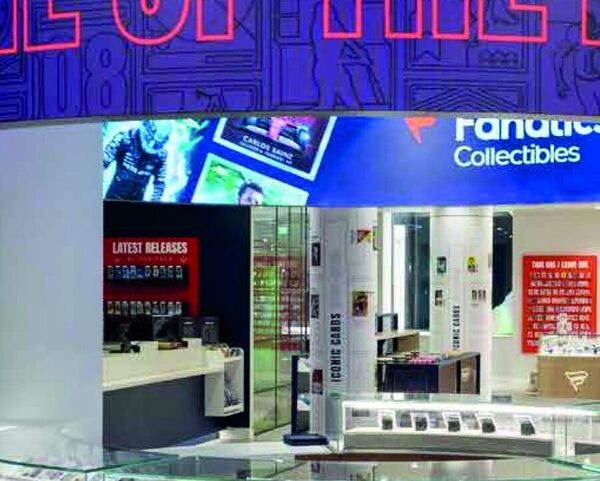 The collectibles counter in the Fanatics flagship store, London